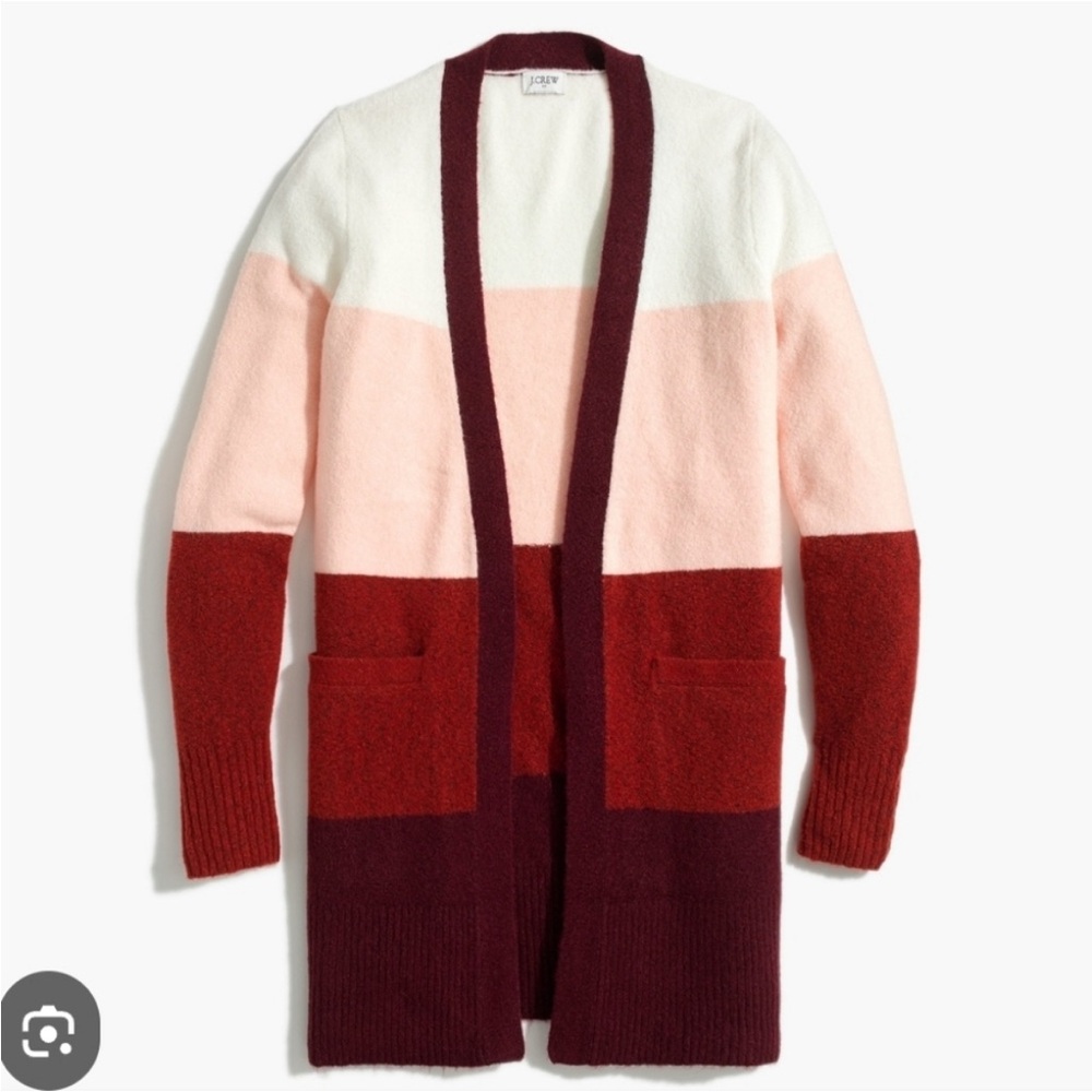 J. Crew Colorblock Open Front Cardigan